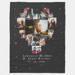 Chic Anpassningsbar 18 Foto Hjärtformade för henne Fleecefilt