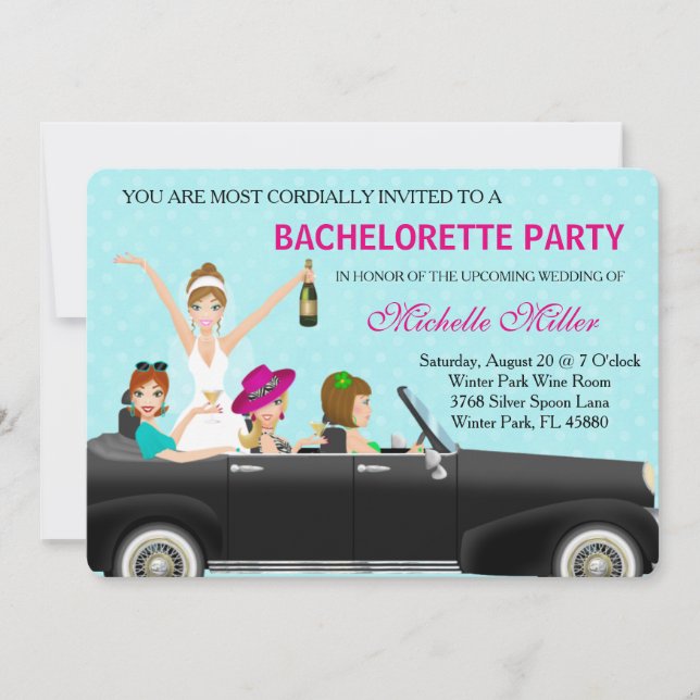 Chic Anpassningsbar av Bachelorette Bash Inbjudningar (Framsida)