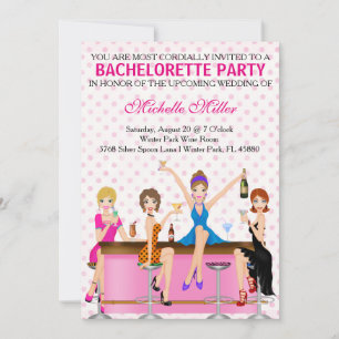 Chic Anpassningsbar av Bachelorette Bash Inbjudningar