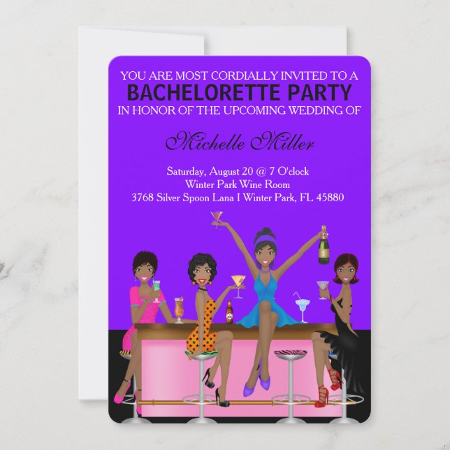 Chic Anpassningsbar av Bachelorette Bash Inbjudningar (Framsida)