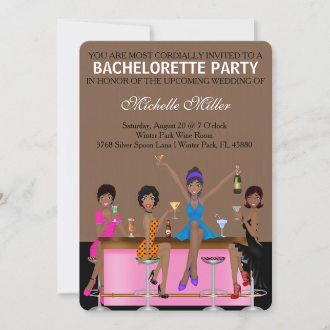 Chic Anpassningsbar av Bachelorette Bash Inbjudningar (Framsida)
