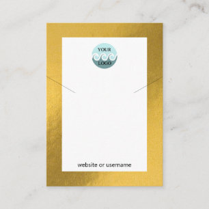 Chic anpassningsbar logotyp guld halsband visning  visitkort