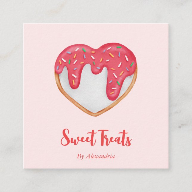 Chic Anpassningsbar Made Cookie Bakery Chef Fyrkantigt Visitkort (Framsida)