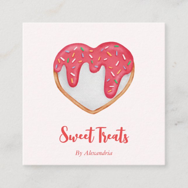 Chic Anpassningsbar Made Cookie Bakery Chef Fyrkantigt Visitkort (Framsida)