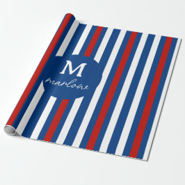 Chic Anpassningsbar Monogram Namn Wrapping Pappra Presentpapper