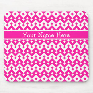 Chic Anpassningsbar Mousepad, Candy Rosa Geometric Musmatta