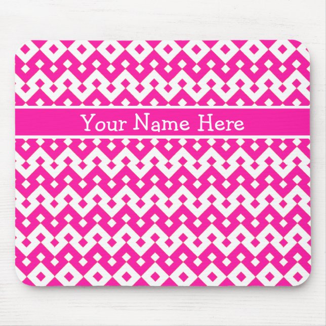 Chic Anpassningsbar Mousepad, Candy Rosa Geometric Musmatta (Framsidan)