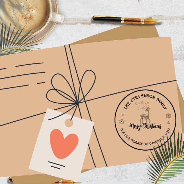 Chic Anpassningsbar Rener Julhälsningar Frimärke Stämpel (Chic Custom Reindeer Holiday Greeting Stamp )