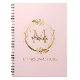 Chic Anpassningsbar  Rosa Guld Monogram Mina antec Anteckningsbok