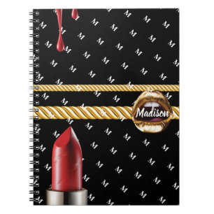 Chic Anpassningsbar snyggt läppar Gift Bday Beauty Anteckningsbok
