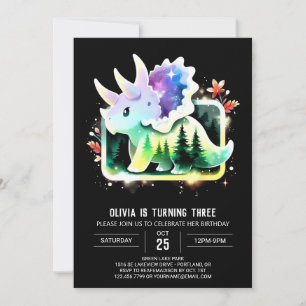 Chic Anpassningsbar Triceratops Birthday Inbjudningar