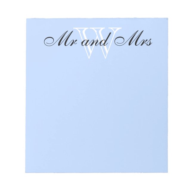 CHIC ANTECKNINGSBLOCK_""Mr and Mrs" WHITE/BLUE Anteckningsblock (Framsida)