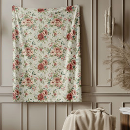 Chic Antique Inspired Shabby chic Graccious Blommi Fleecefilt