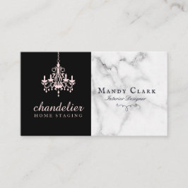Chic Antique Rosa Chandelier Marble Affärskort Visitkort