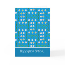 Chic April Birthday Card: Daisy på Teal