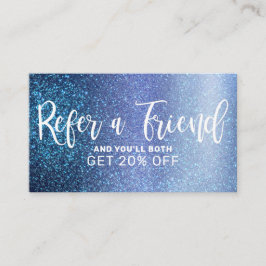 Chic Aqua Baby blue Triple Glitter Typography Rabattkort