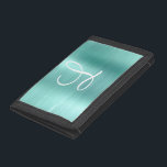 Chic Aqua Brushed Metall White Monogram<br><div class="desc">Lägg till ett glam i din sensemble med den här personligen för elegant. Den här chicens designmall har ett stort vitt skriptmonogram på en bakgrund av borstat metallisk struktur. En unik gigantisk gåva till födelsedag,  helgdagar och alla speciella tillfällen. Designad bara för dig av Extreme Tees!</div>