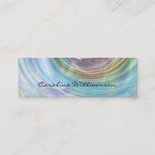 Chic Aqua Lila Guld Swirling Wave Mini Visitkort