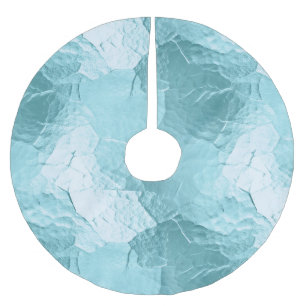 Chic Aqua Mint Blue Glam Julgransmatta Borstad Polyester