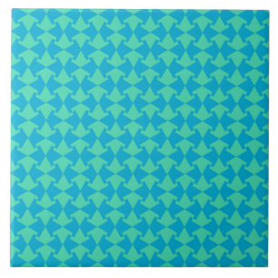 Chic Aqua och Turquise Islamic Geometric Mönster Kakelplatta