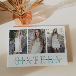 Chic Aqua & White Sweet sixteen Photo Gästböcker