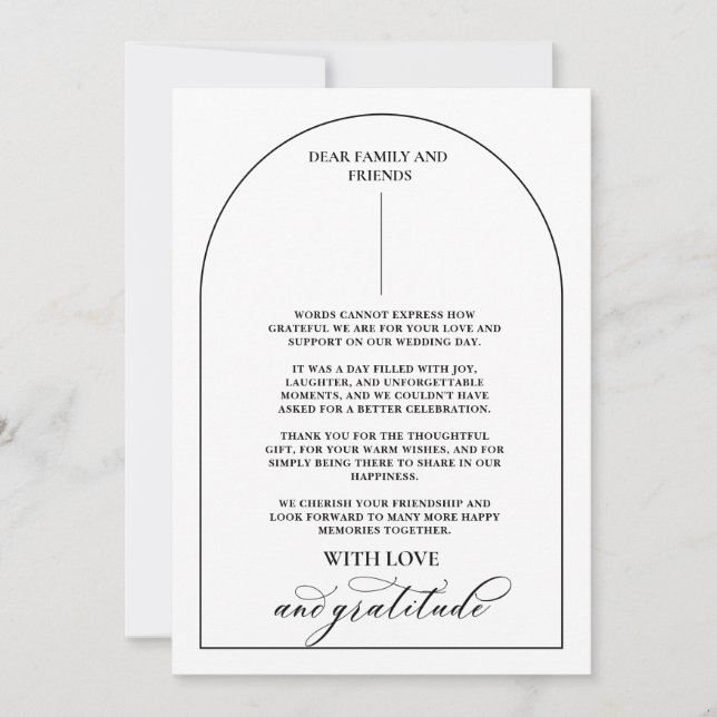 Chic Arch Modern Snyggt Elegant Tack Kort (Framsida)