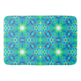 Chic Artistic Mandala Artwork in Aqua Färg Badrumsmatta