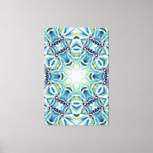 Chic Artistic Mandala Artwork in Aqua Färg Canvastryck