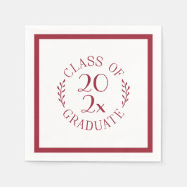 Chic av 2025 Student Burgundy Typografi Pappersservett