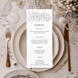 Chic av Elegant för Wildblommor Line Art Modern AN Meny<br><div class="desc">Använda de här söta menykorten för din bröllop, förlovningsfest, möhippa eller andra händelse. Hand plockade av mig för dig. Helt redigerbart, lägg till din egen text eller bakgrund färg. Klicka på "anpassa" om du vill redigera texten och "redigera design" om du vill ändra typsnitt, färg och lägga till text. Ändra...</div>