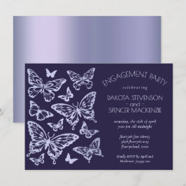 Chic av fjäril | Lavender Lila Violet Förlovning Inbjudningar