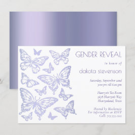 Chic av fjäril | Upphävande av Lavender Lila Gende Inbjudningar