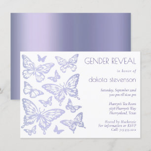 Chic av fjäril Upphävande av Lavender Lila Gende Inbjudningar