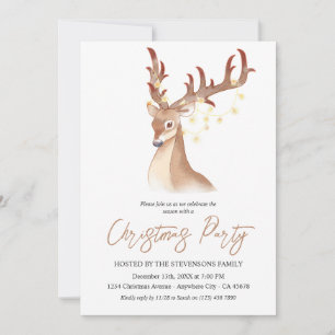 Chic av Hjorten Elegant i julfärg, Party, vattenfä Inbjudningar