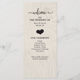 Chic av jordbruksmark | Bröllopsprogram av hjärta  Program