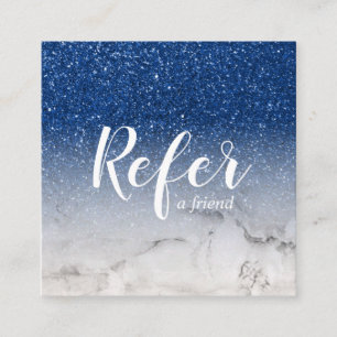 Chic av marmorerat och Blue Glitter Ombre Glam Rabattkort