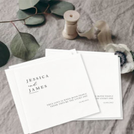Chic av minimalistisk Elegant, svart och vit Bröll Pappersservett