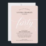 CHIC av modern  rosa för FORTY-eleganten Inbjudningar<br><div class="desc">genom kat masard / WWW.SIMPLYSWEETPAPERIE.COM Kärlek,  men vill se vissa förändringar - ett annat färg-schema,  produkt,  foto eller anpassad för ett annat tillfälle - inga bekymmer bara kontakta mig,  kat@simplysweetPAPERIE.com Jag är lycklig för att hjälpa till!</div>