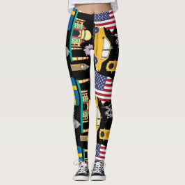 Chic av söt snyggt i Modern coola mönster USA Leggings