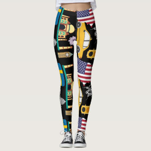 Chic av söt snyggt i Modern coola mönster USA Leggings
