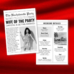 Chic av tidningen Bachelorette Helg Itinerary Inbjudningar