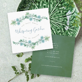 Chic av vattenfärg Succult Blommigt Botanical Gard Fyrkantigt Visitkort