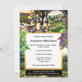 Chic av vindruvor från vinodling i Tuscan al fresc Inbjudningar