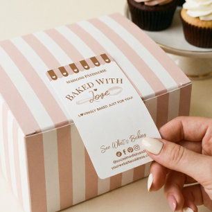 Chic Awing Baked With Love Spoon Bakery Box Seal Fraktsedel