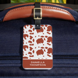 Chic Ayrshire Cow Print Mönster Äventyr Travel Bagagebricka