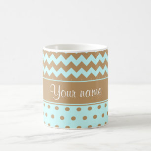 Chic baby blue kamelsparrepolka dots kaffemugg