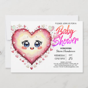 Chic Baby Cutie Girl Baby Shower Inbjudningar