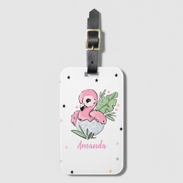 Chic Baby Flamingo, Stars, Princess Bagagebricka (Framsida vertikal)