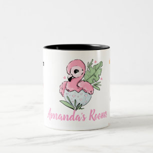 Chic Baby Flamingo, Stars, Princess Två-Tonad Mugg