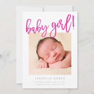 CHIC BABY PHOTO, modern rosa-skript Meddelande